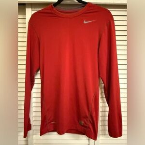Nike Pro unisex men’s or women’s Crimson Red Long Sleeve dry, fit shirt